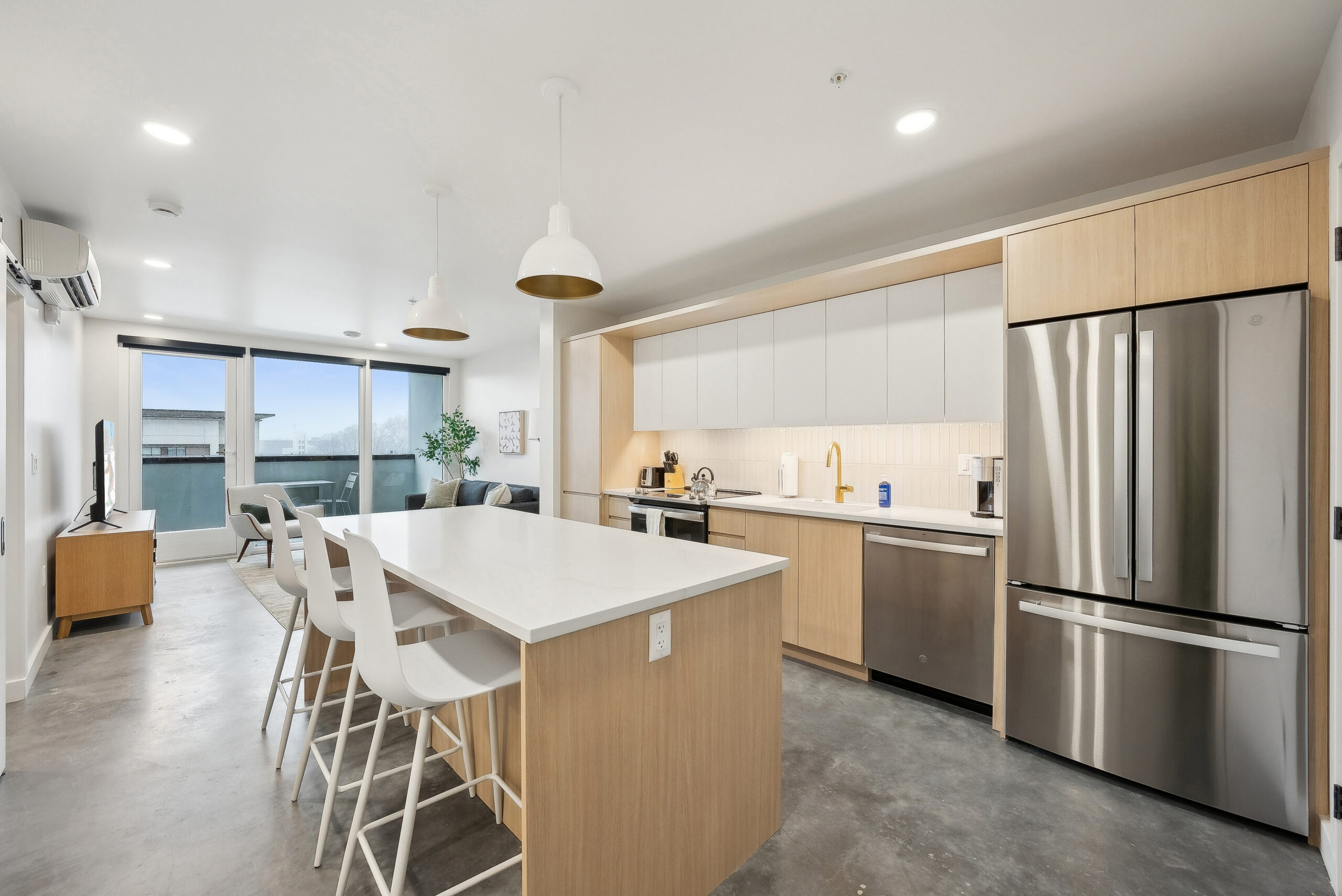 Modern kitchen in luxury apartment