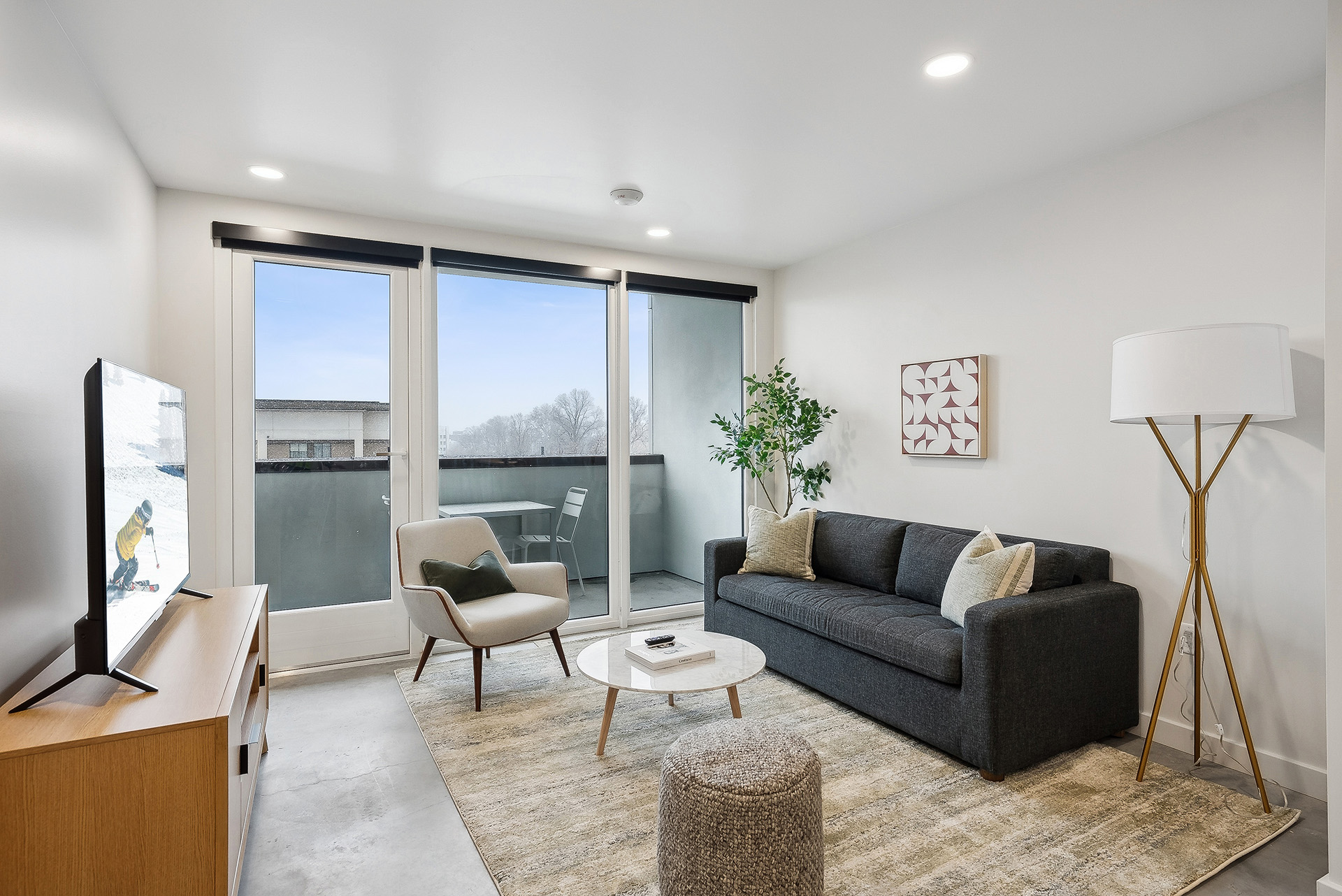 Living room in luxury apartment in downtown SLC