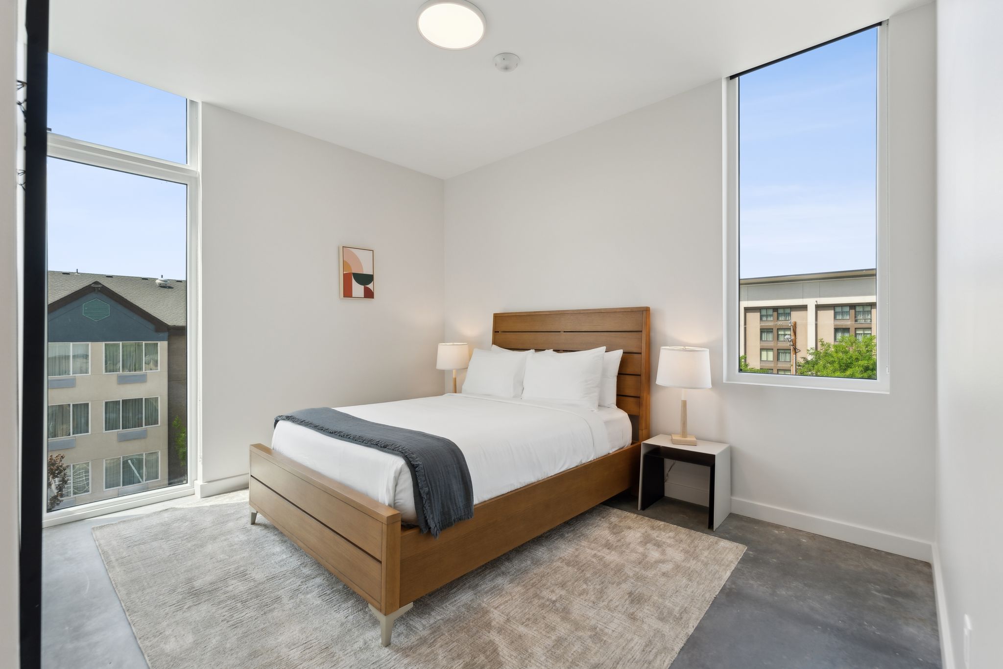 bedroom in luxury SLC apartment