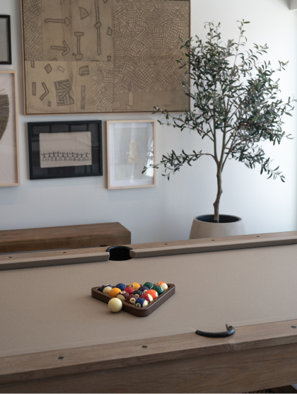 Pool table in community lounge at Brix Residences.