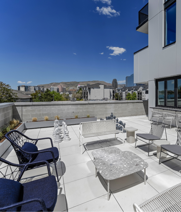 Outdoor rooftop at Brix Residences