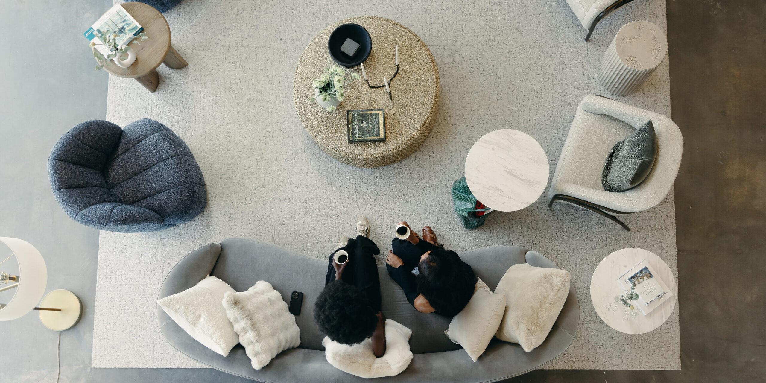 View of Brix lounge from the second floor.