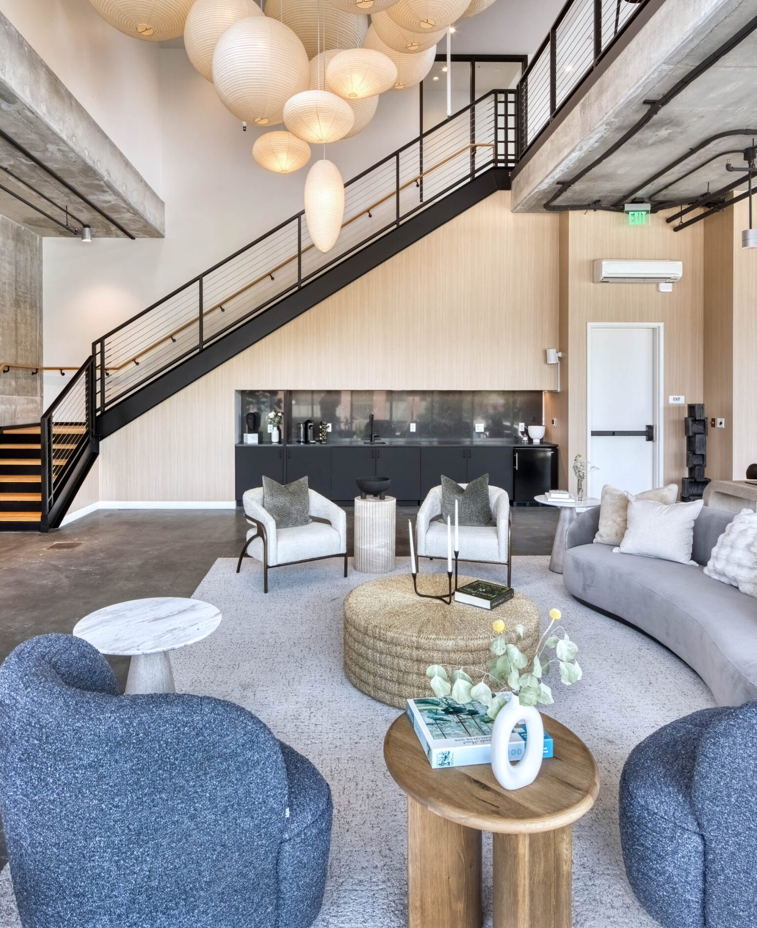 Community lounge seating at Brix Residences