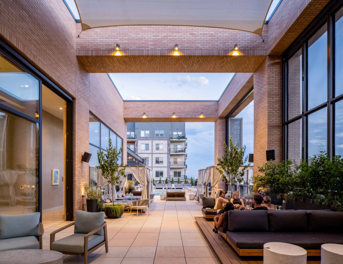 Rooftop terrace at Edison House in SLC.